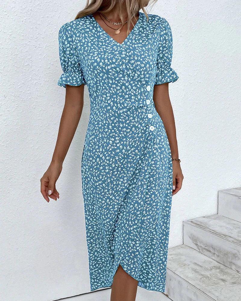 Sylvia – Button Wrap Dress