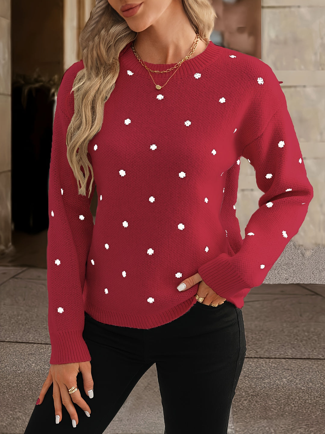 Janet – Soft Polka Dot Knit