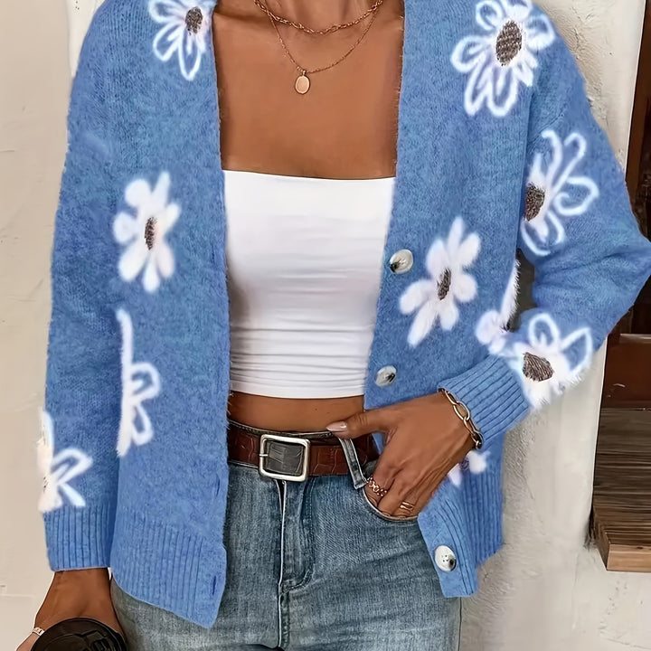 Christine – Soft Floral Knit Cardigan