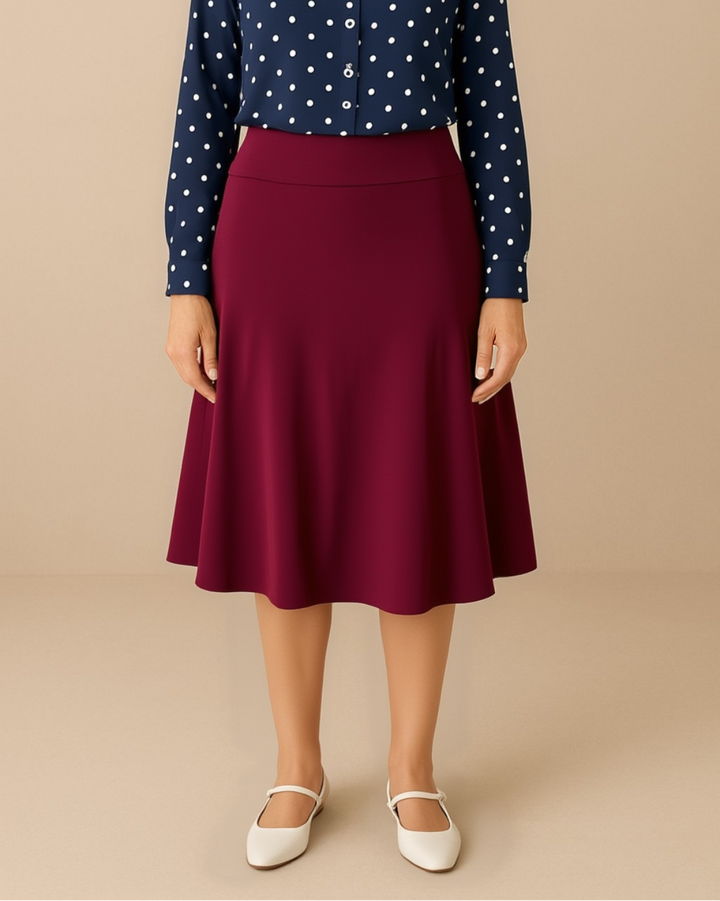 Elizabeth – Classic Flared Midi Skirt