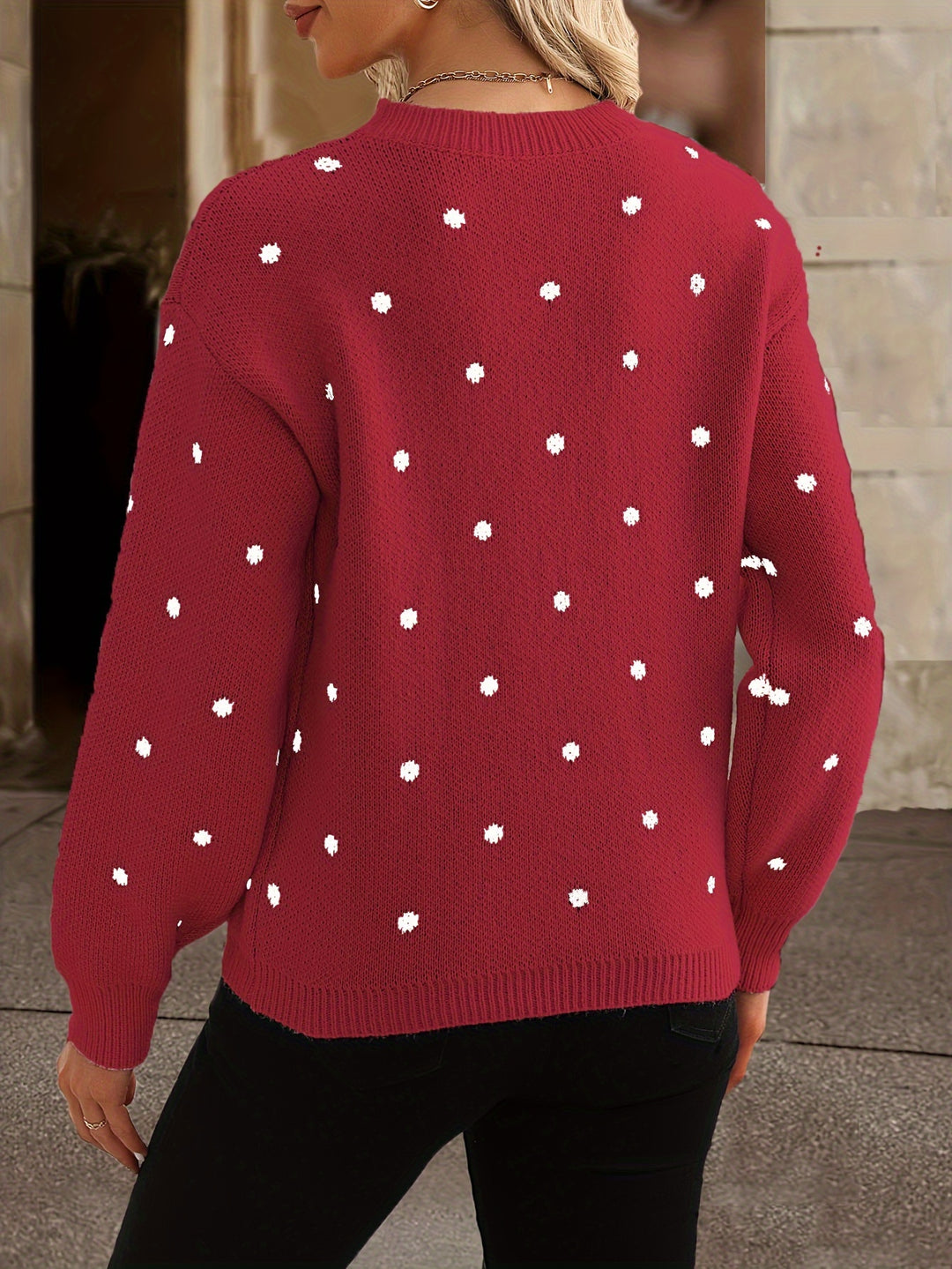 Janet – Soft Polka Dot Knit