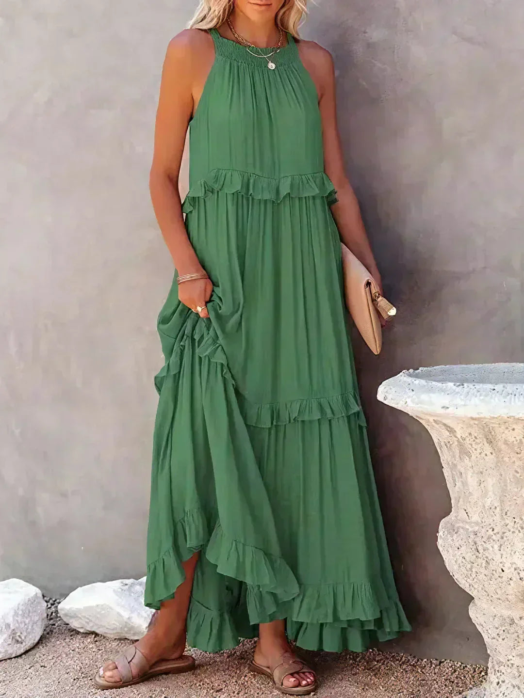 Xanthe – Flowing Ruffle Maxi Dress