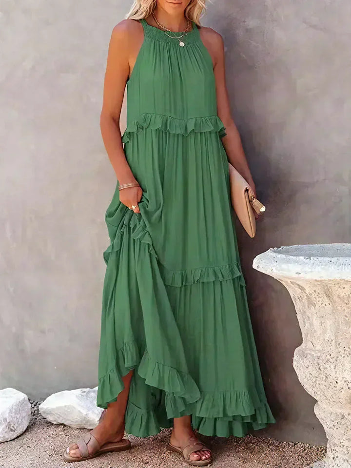 Xanthe – Flowing Ruffle Maxi Dress