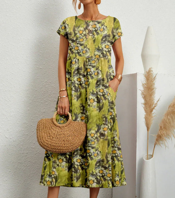 Eliza - Botanical Elegance Midi Dress