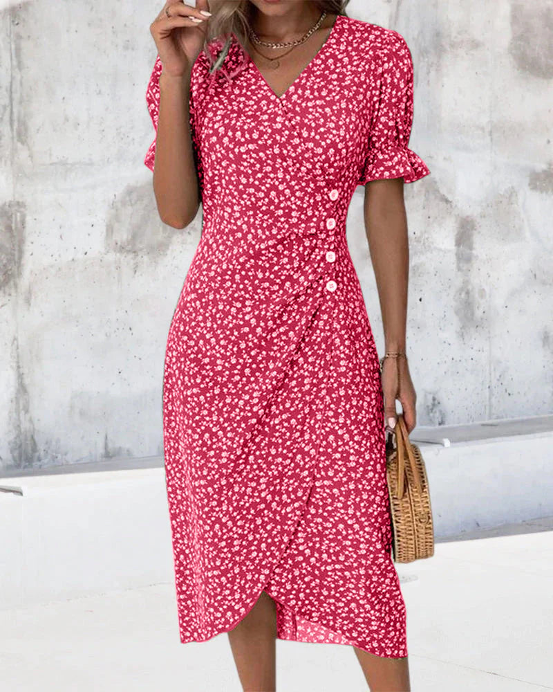 Sylvia – Button Wrap Dress