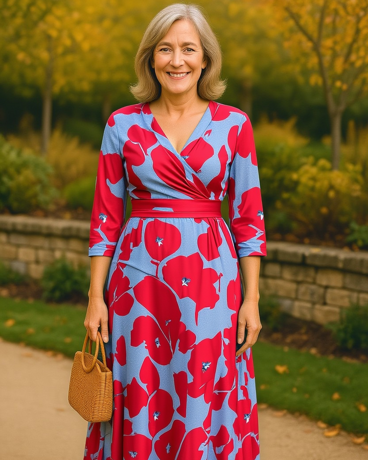 Celia – Elegant V-Neck Maxi Dress