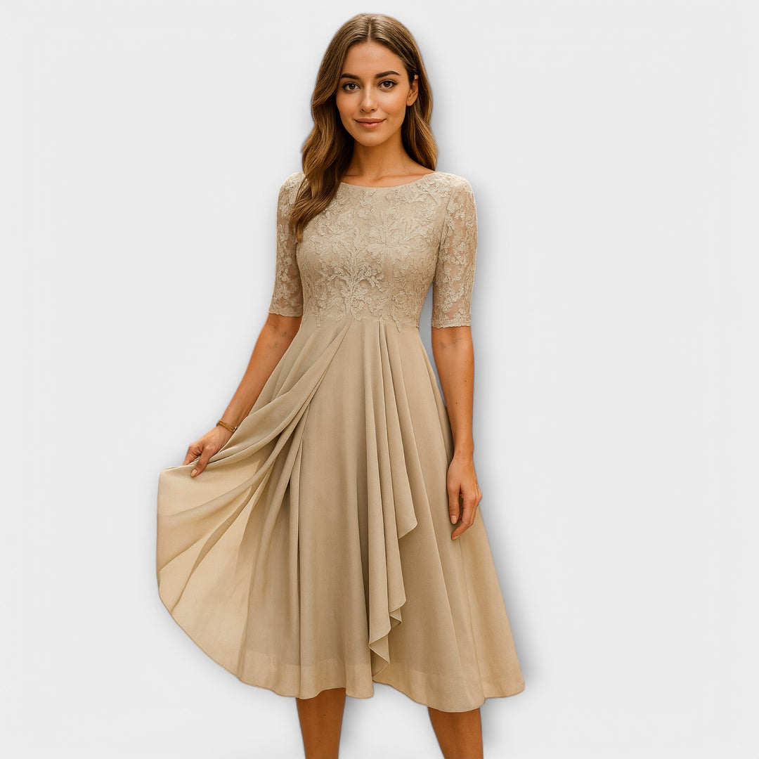 Maud – Elegant Lace Midi Dress