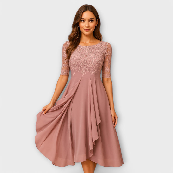 Maud – Elegant Lace Midi Dress