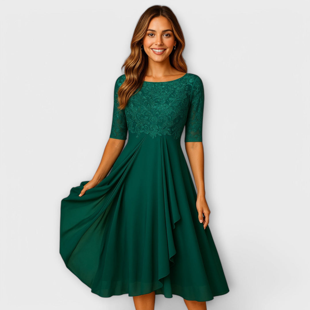 Maud – Elegant Lace Midi Dress
