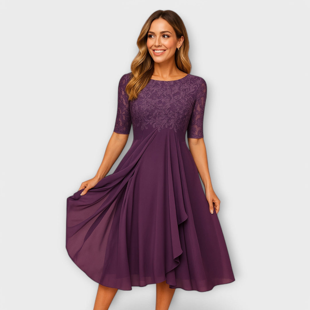 Maud – Elegant Lace Midi Dress