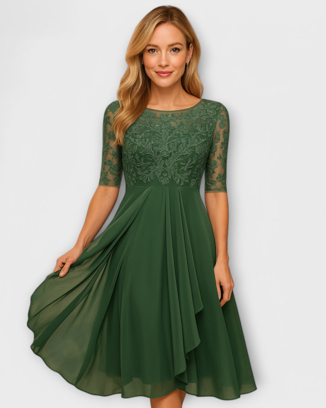 Maud – Elegant Lace Midi Dress