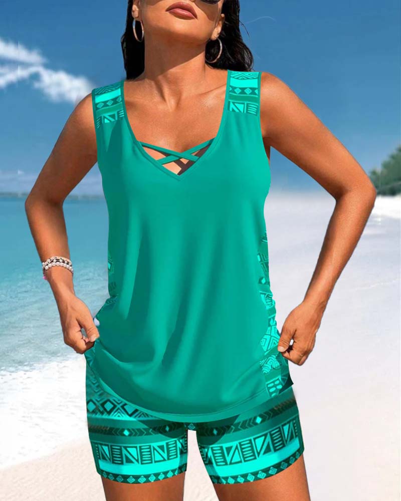 Lucinda - Tankini Featuring Geometric Print