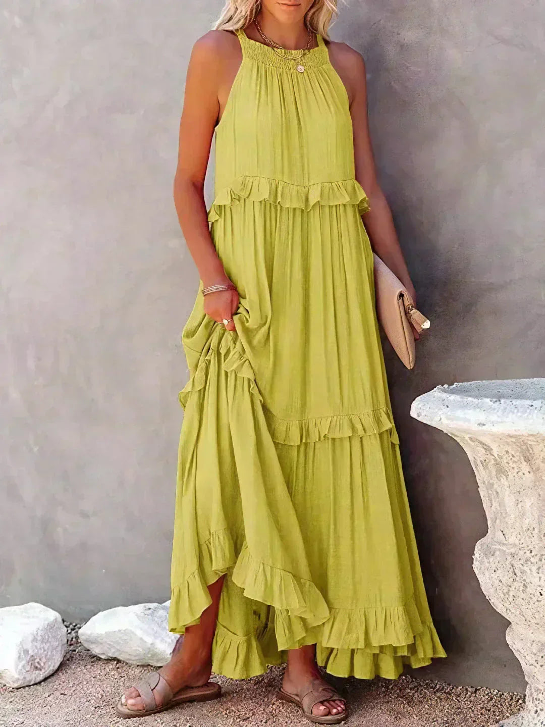Xanthe – Flowing Ruffle Maxi Dress