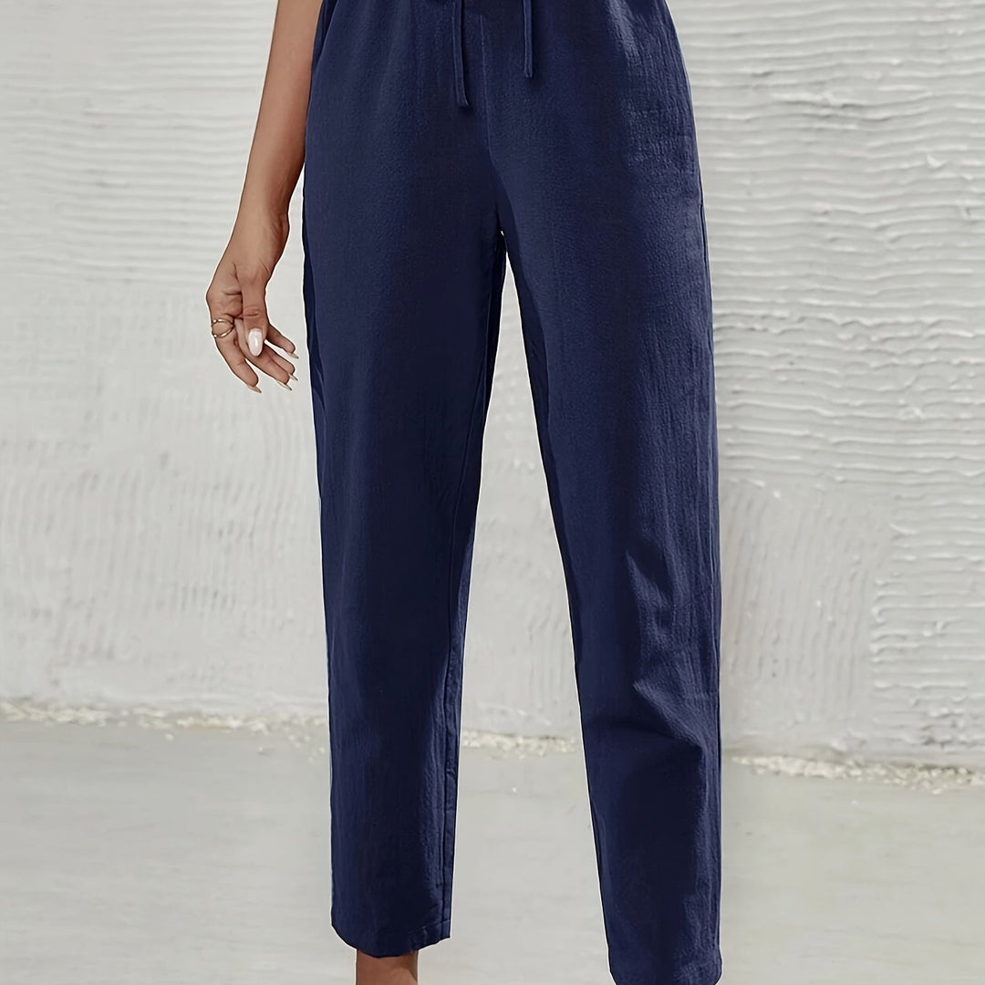 Sylvia – Elegant High-Waisted Cropped Trousers