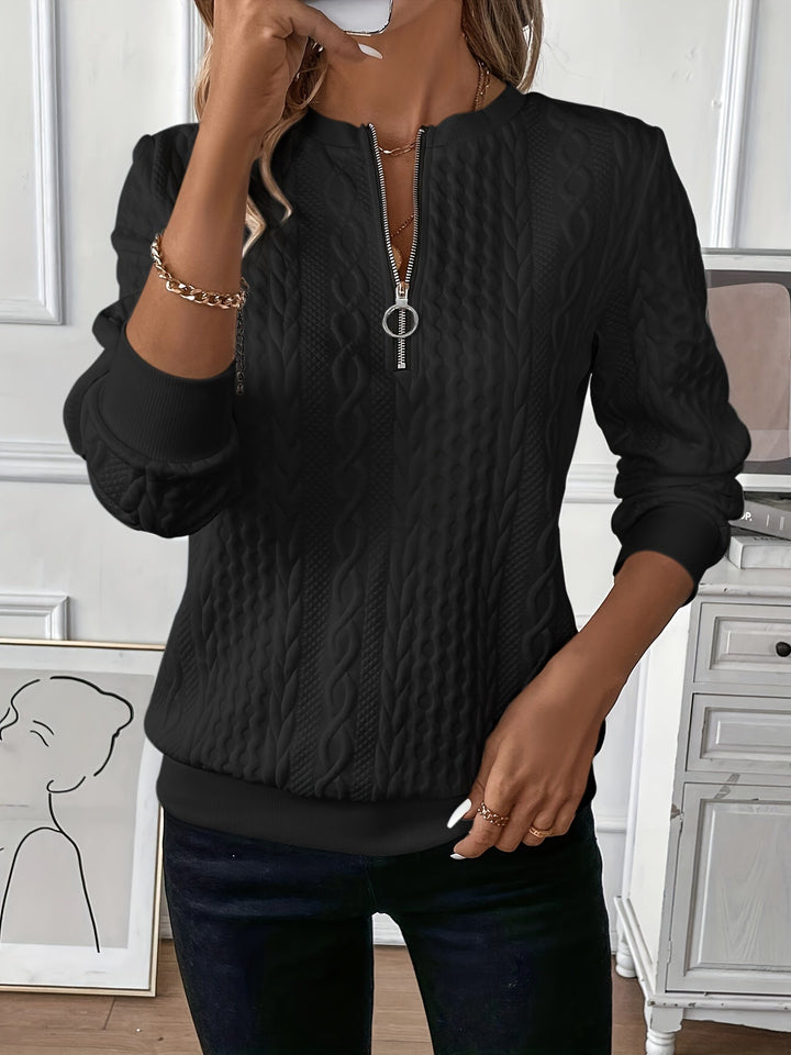 Elaine - Zip-Neck Cable Jumper