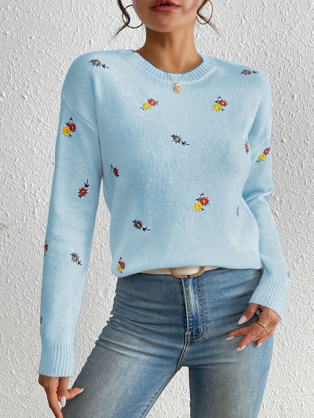 Marjorie – Gentle Flower Knit Jumper