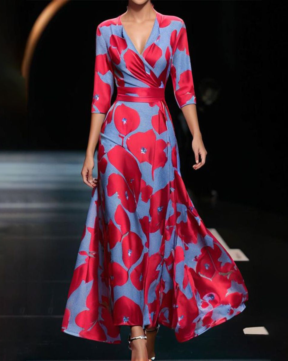 Celia – Elegant V-Neck Maxi Dress