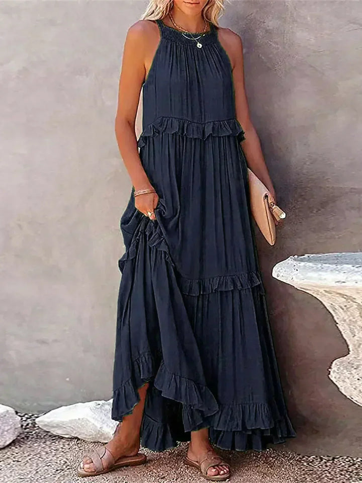 Xanthe – Flowing Ruffle Maxi Dress