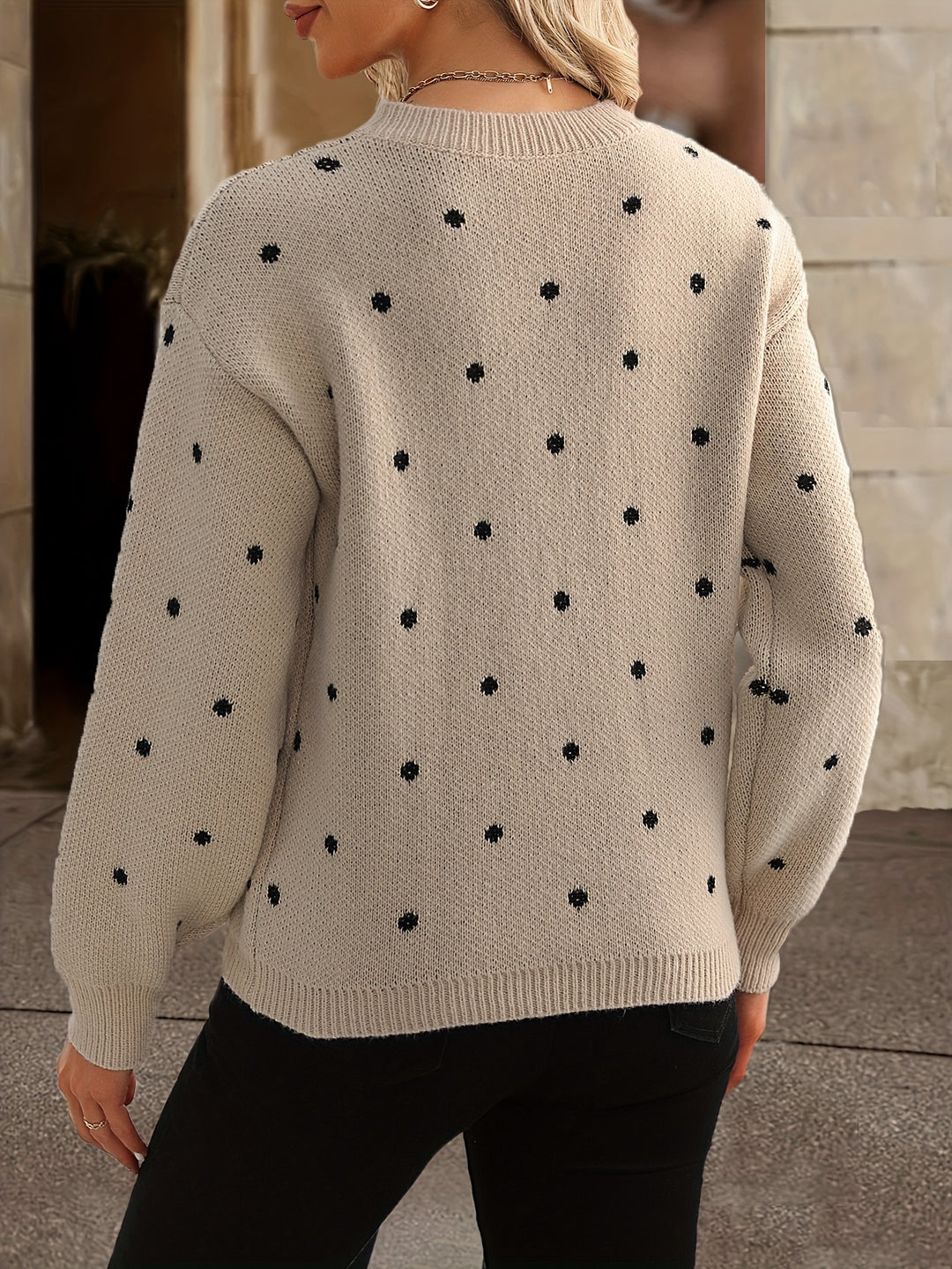 Janet – Soft Polka Dot Knit