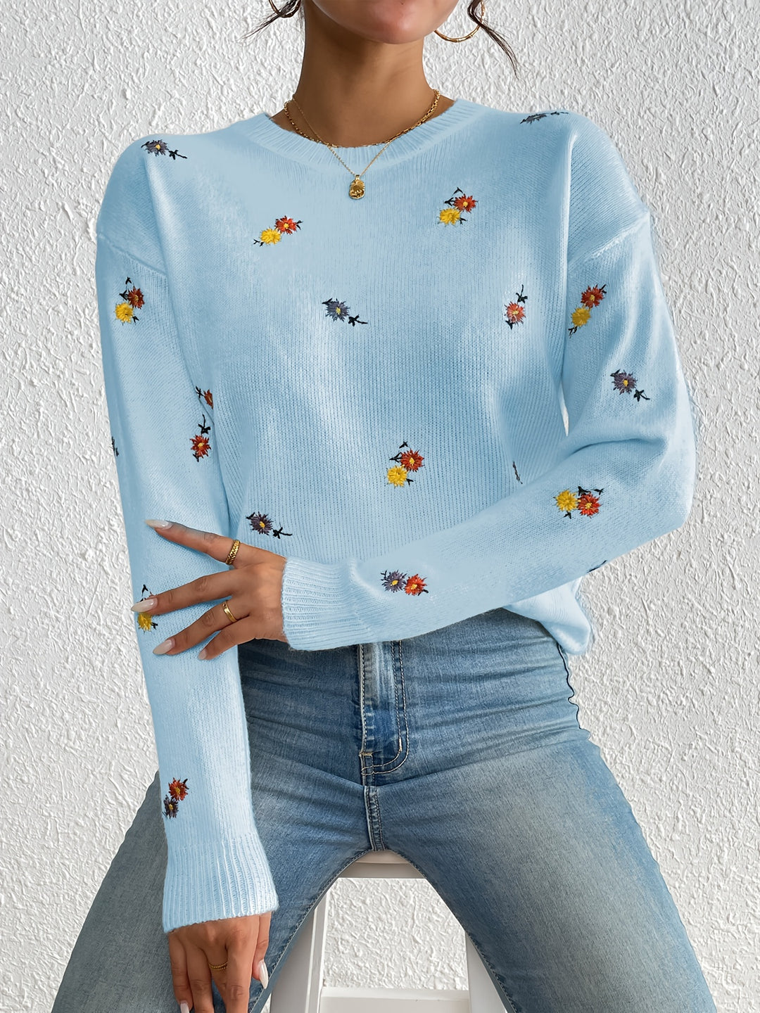 Marjorie – Gentle Flower Knit Jumper