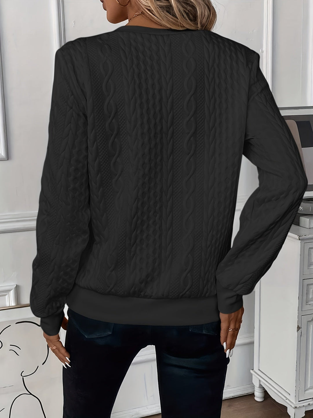 Elaine - Zip-Neck Cable Jumper