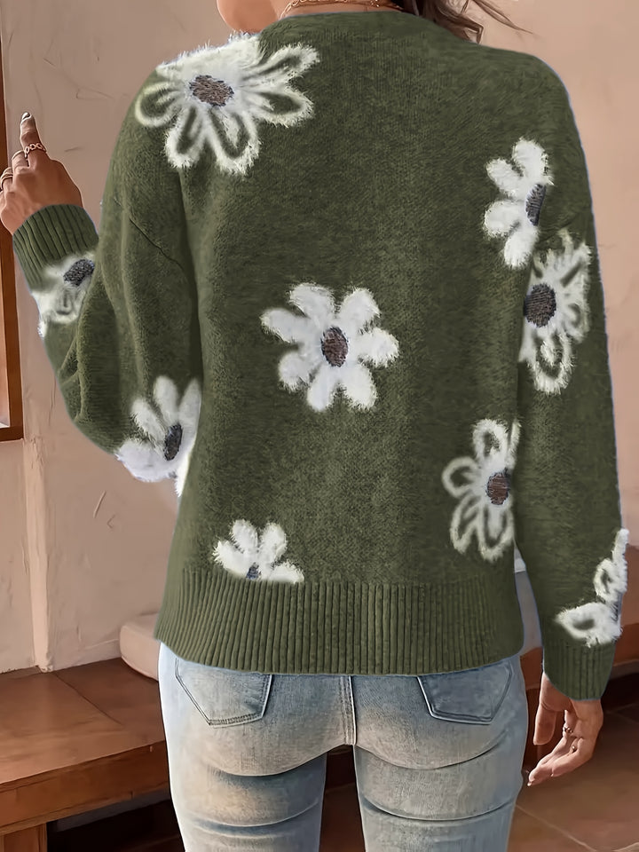 Christine – Soft Floral Knit Cardigan