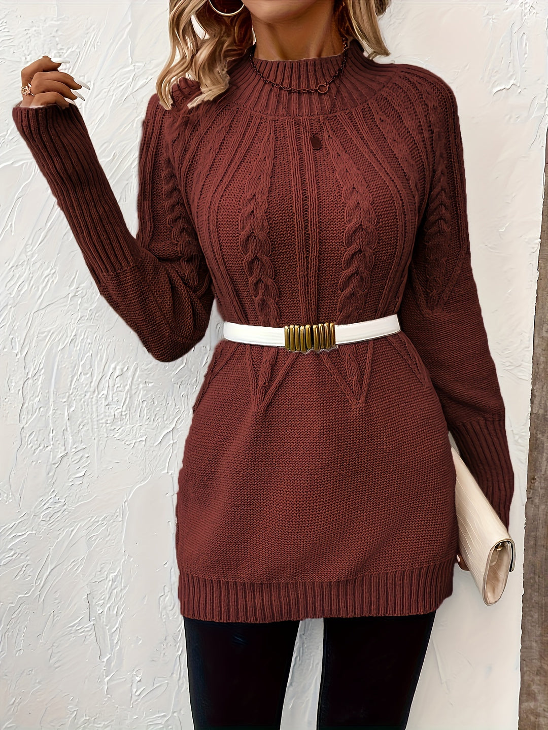 Charlotte - Soft Cable-Knit Jumper Dress