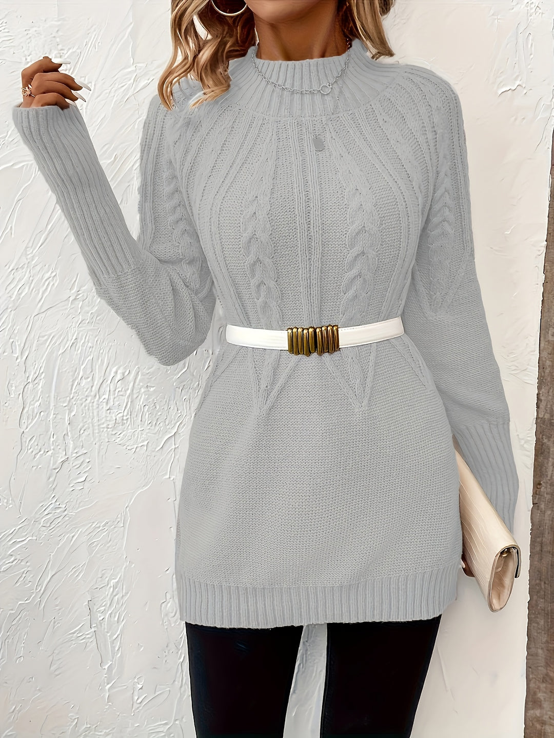 Charlotte - Soft Cable-Knit Jumper Dress