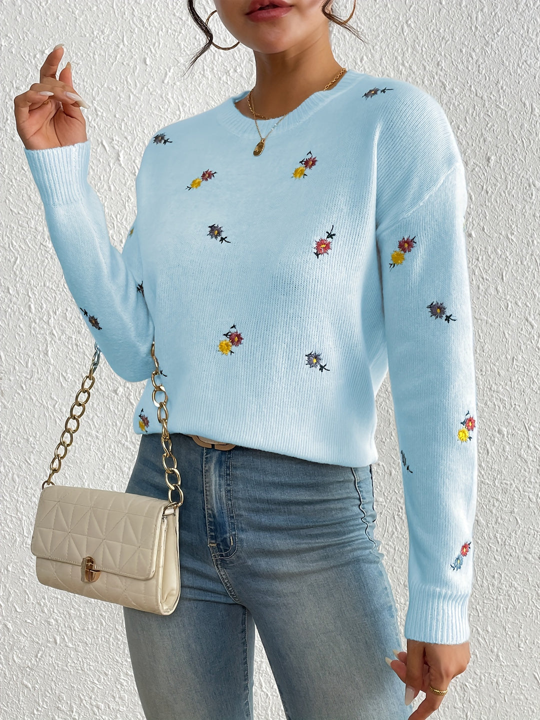 Marjorie – Gentle Flower Knit Jumper