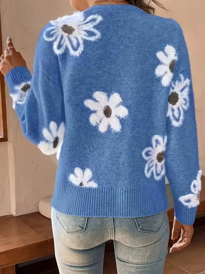 Christine – Soft Floral Knit Cardigan