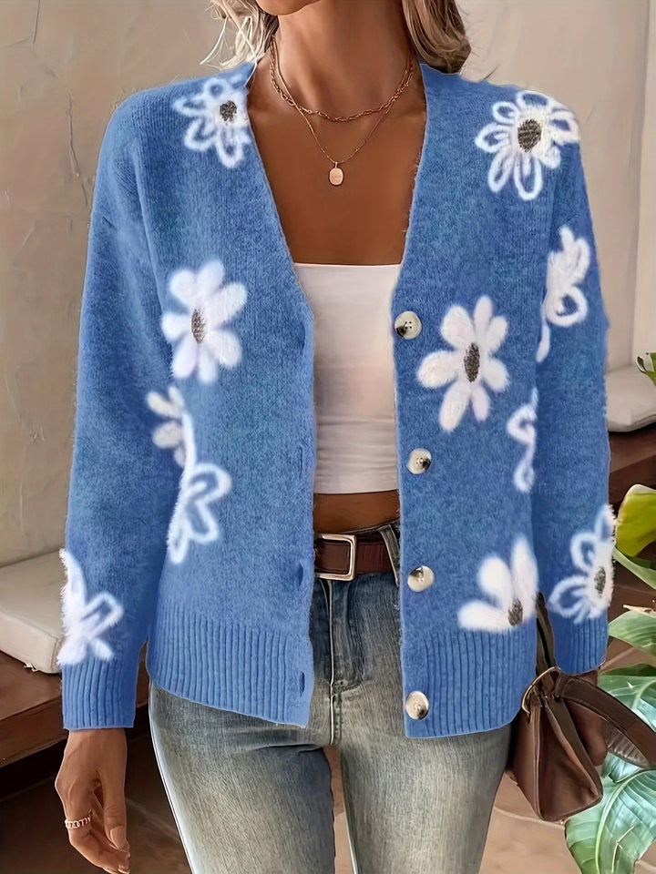 Christine – Soft Floral Knit Cardigan