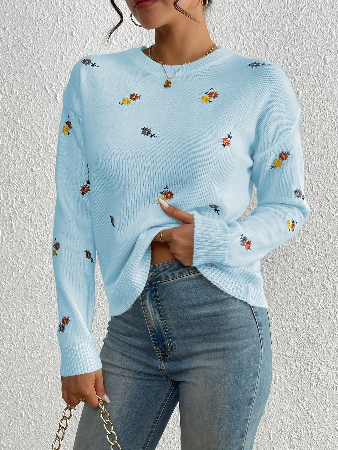 Marjorie – Gentle Flower Knit Jumper