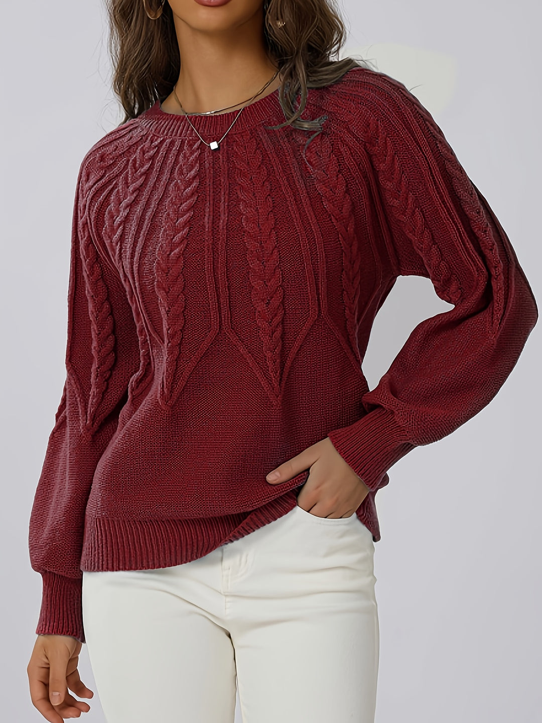 Harper – Cable Knit Crew Neck Jumper