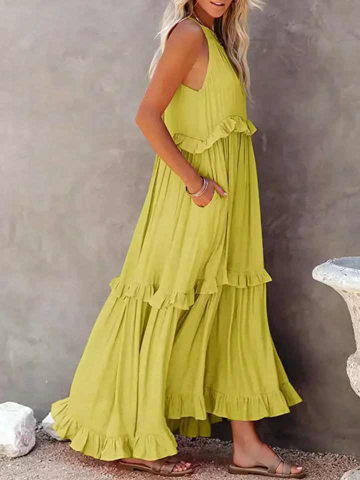 Xanthe – Flowing Ruffle Maxi Dress