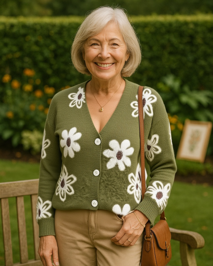 Christine – Soft Floral Knit Cardigan