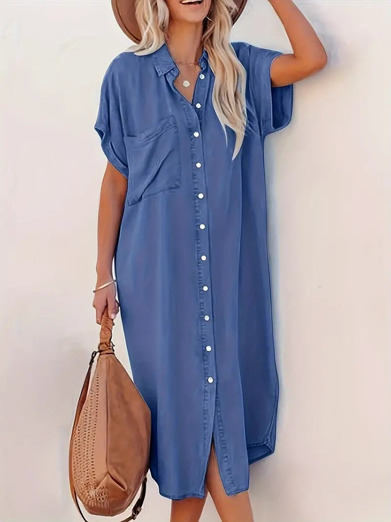 Zara - Chic Pocket Shirt Dress