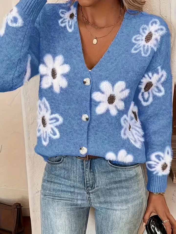Christine – Soft Floral Knit Cardigan