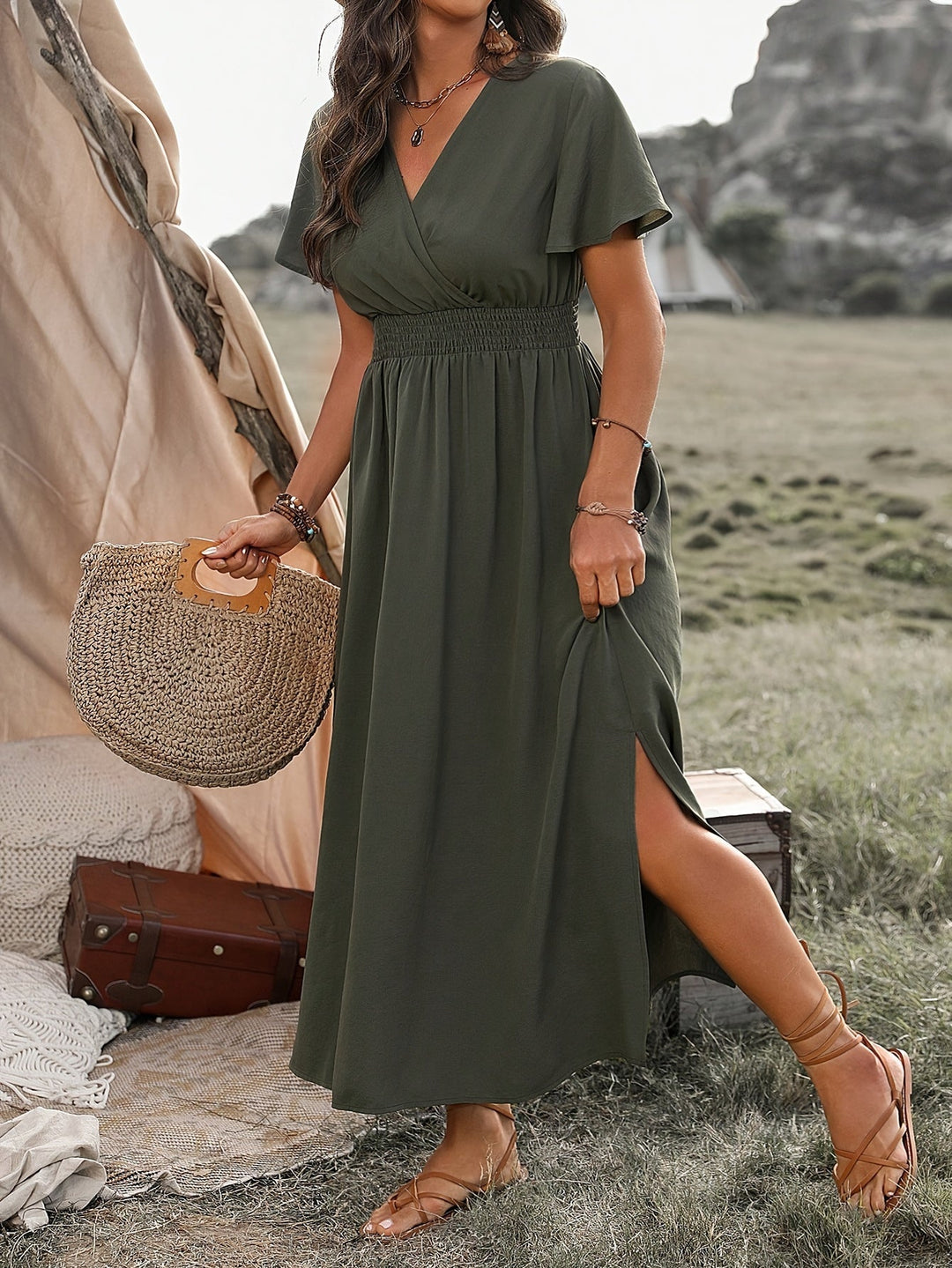Mabel - Flutter Sleeve Maxi Dress