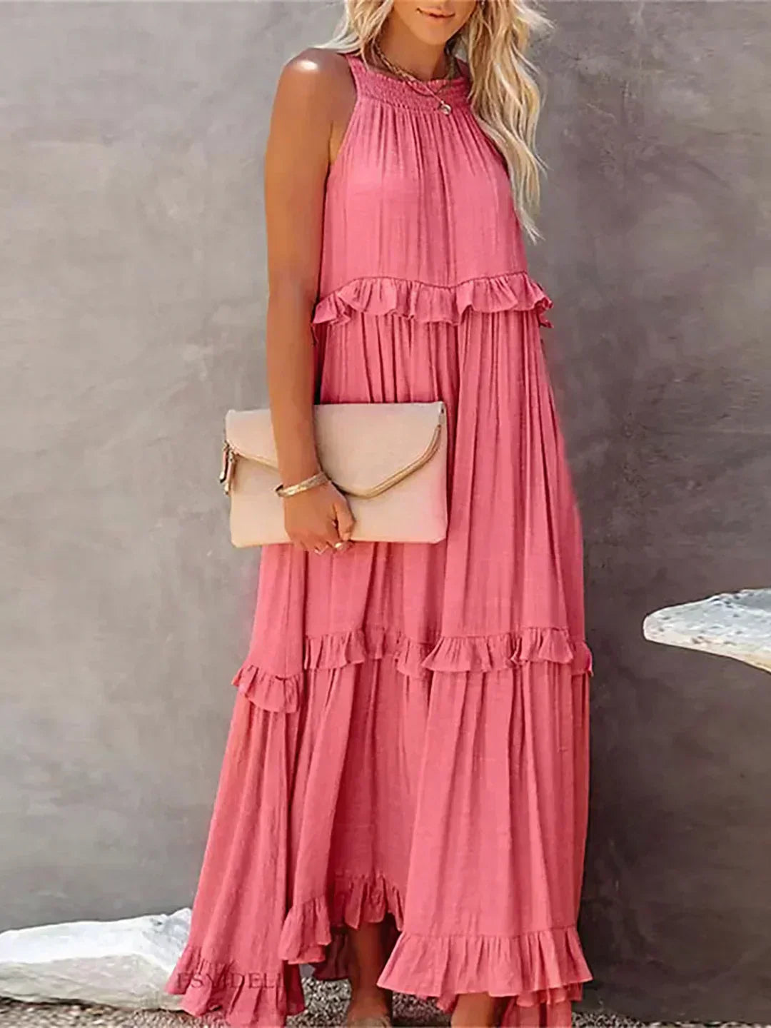 Xanthe – Flowing Ruffle Maxi Dress