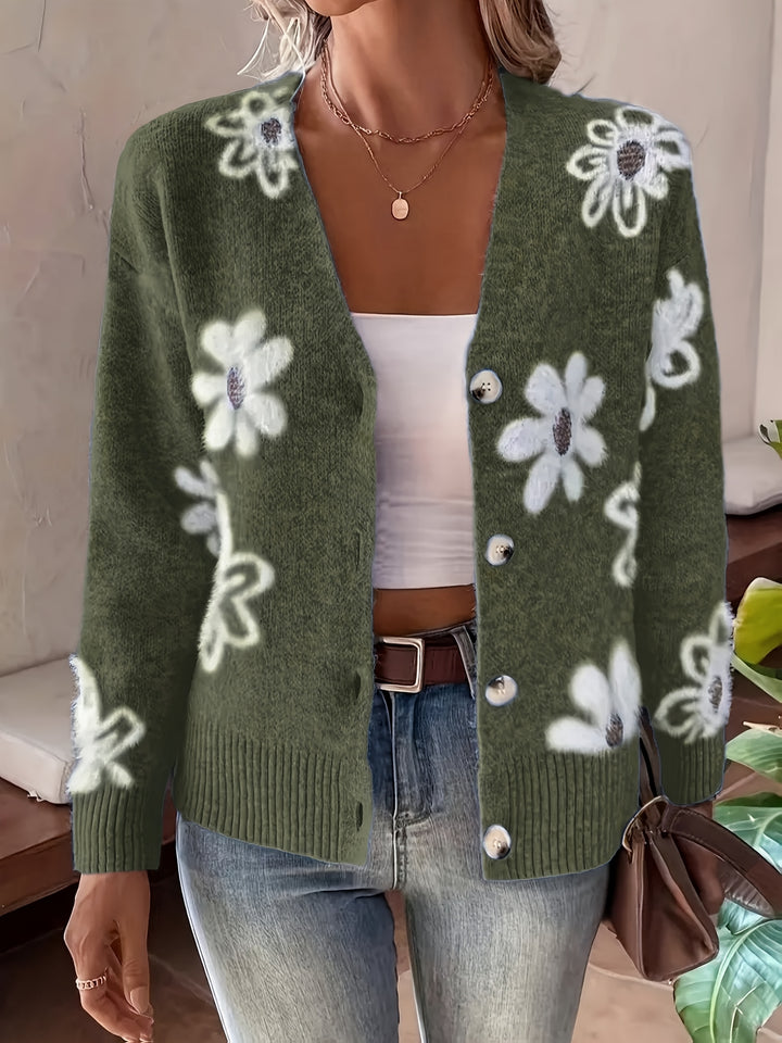 Christine – Soft Floral Knit Cardigan