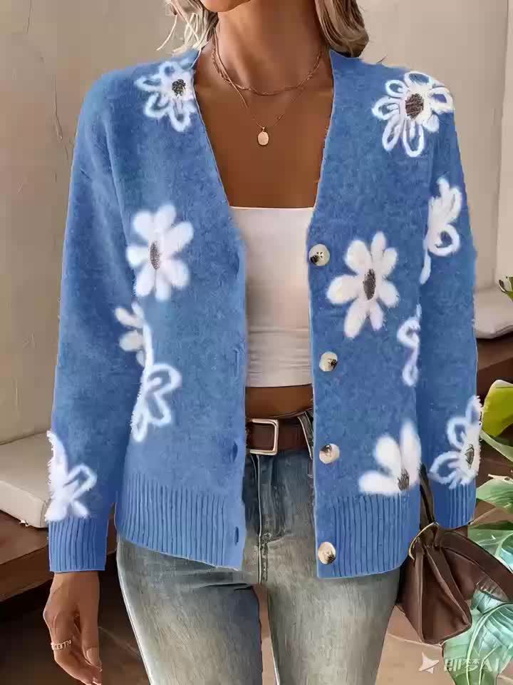 Christine – Soft Floral Knit Cardigan