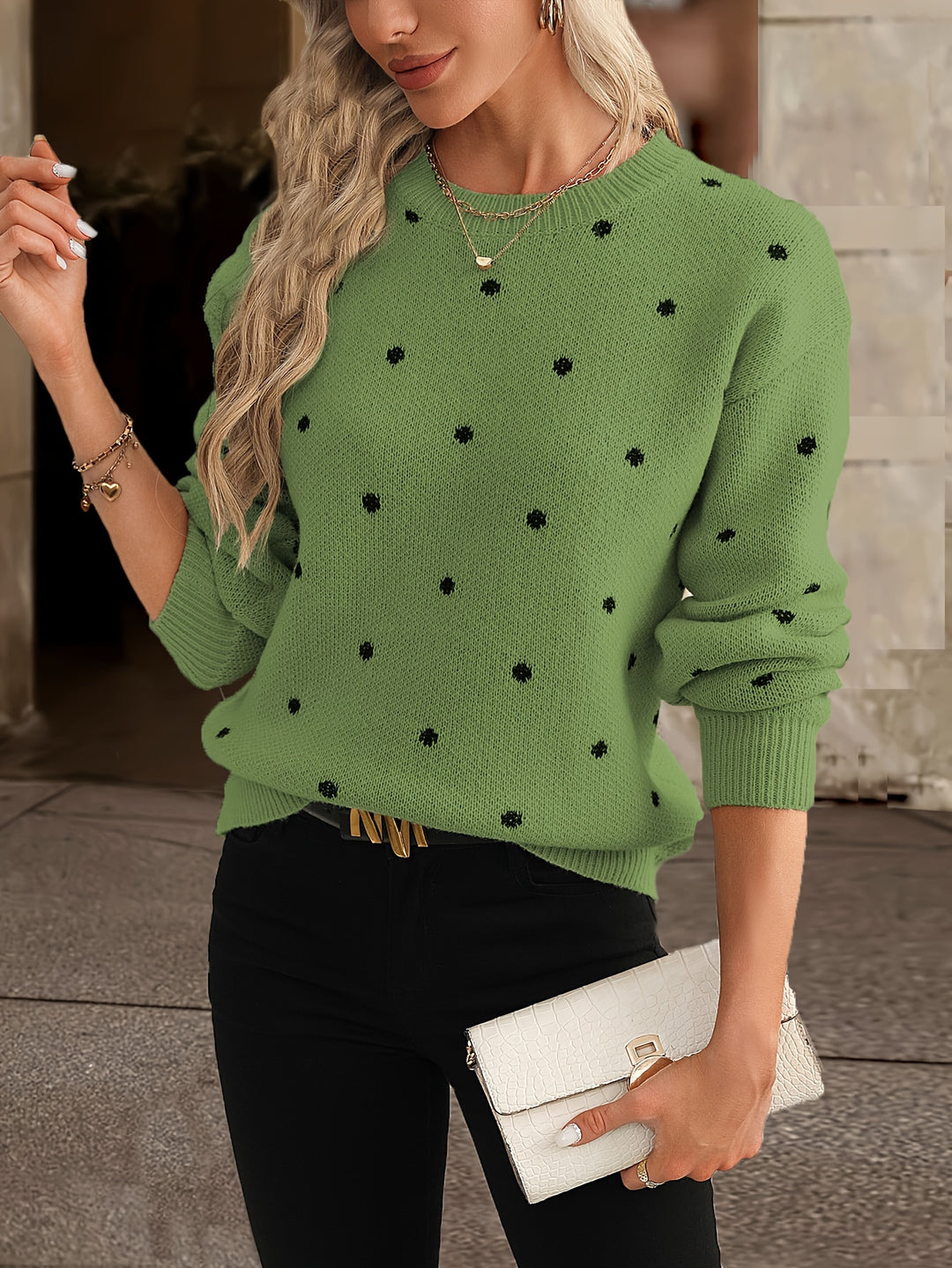 Janet – Soft Polka Dot Knit