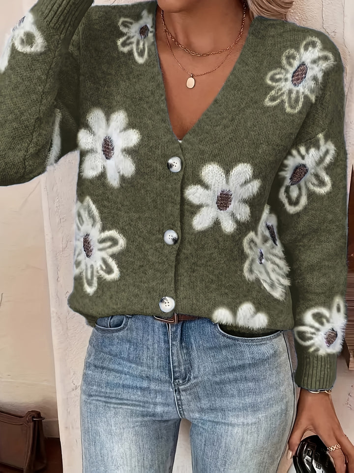 Christine – Soft Floral Knit Cardigan