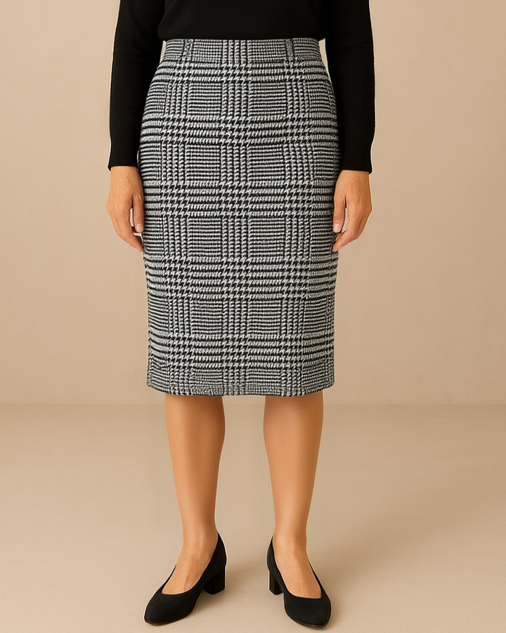Cecilia – Modern Check Pencil Skirt