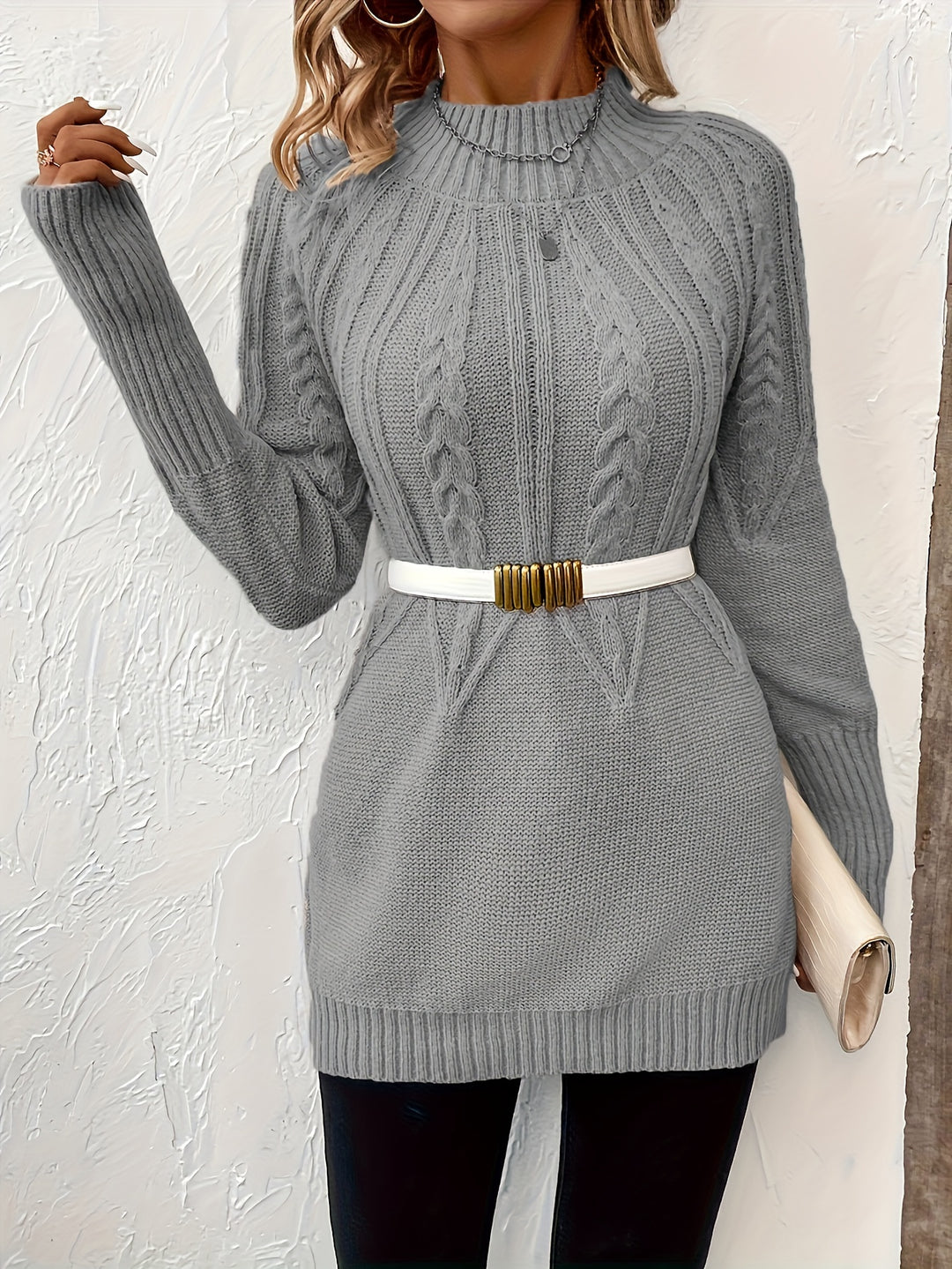 Charlotte - Soft Cable-Knit Jumper Dress