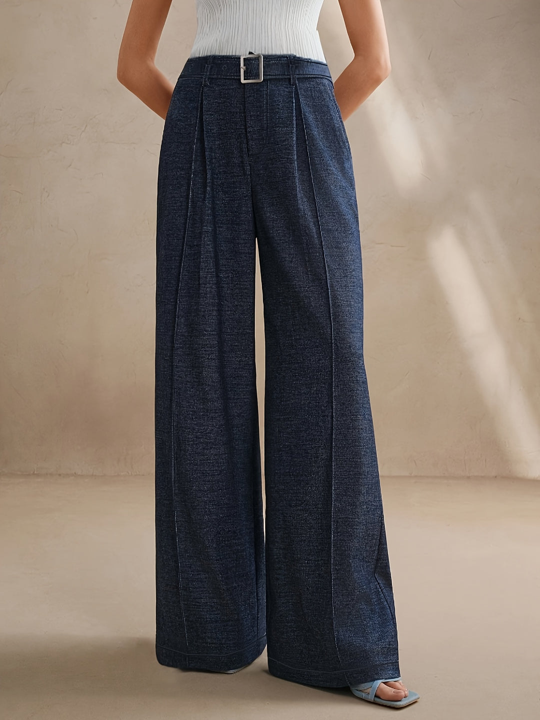 Pauline – Wide-Leg Belted Trousers