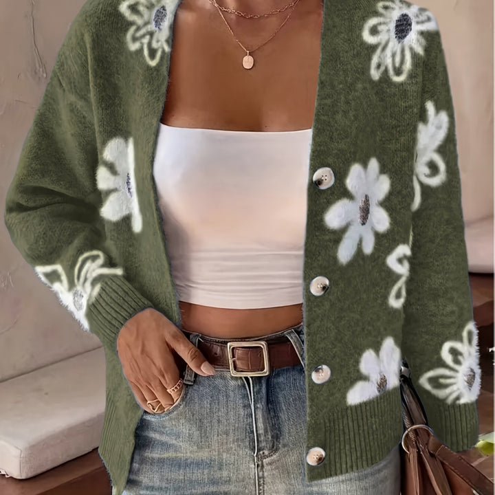 Christine – Soft Floral Knit Cardigan