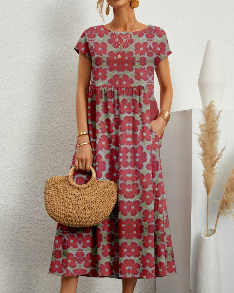 Eliza - Botanical Elegance Midi Dress