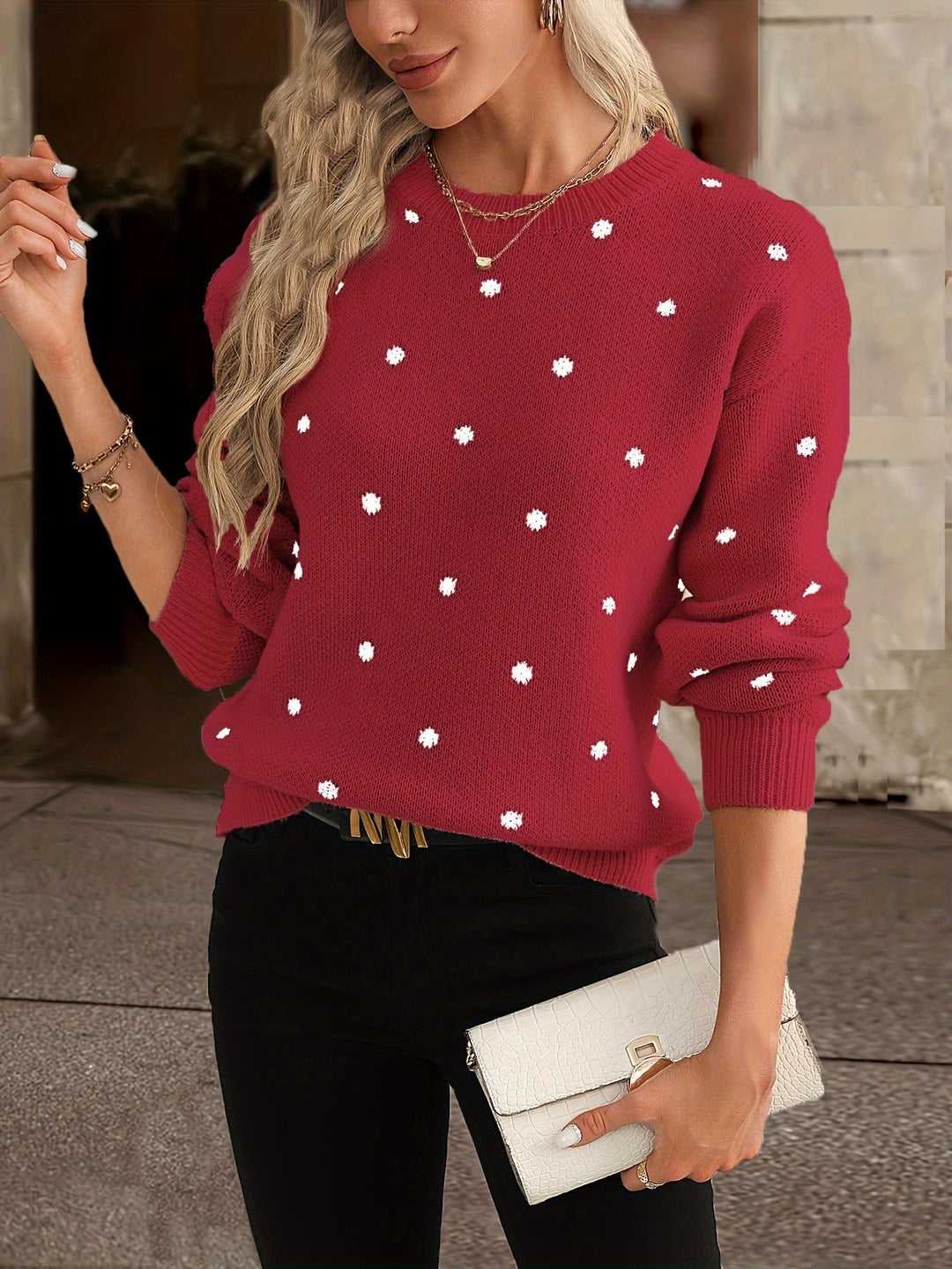 Janet – Soft Polka Dot Knit