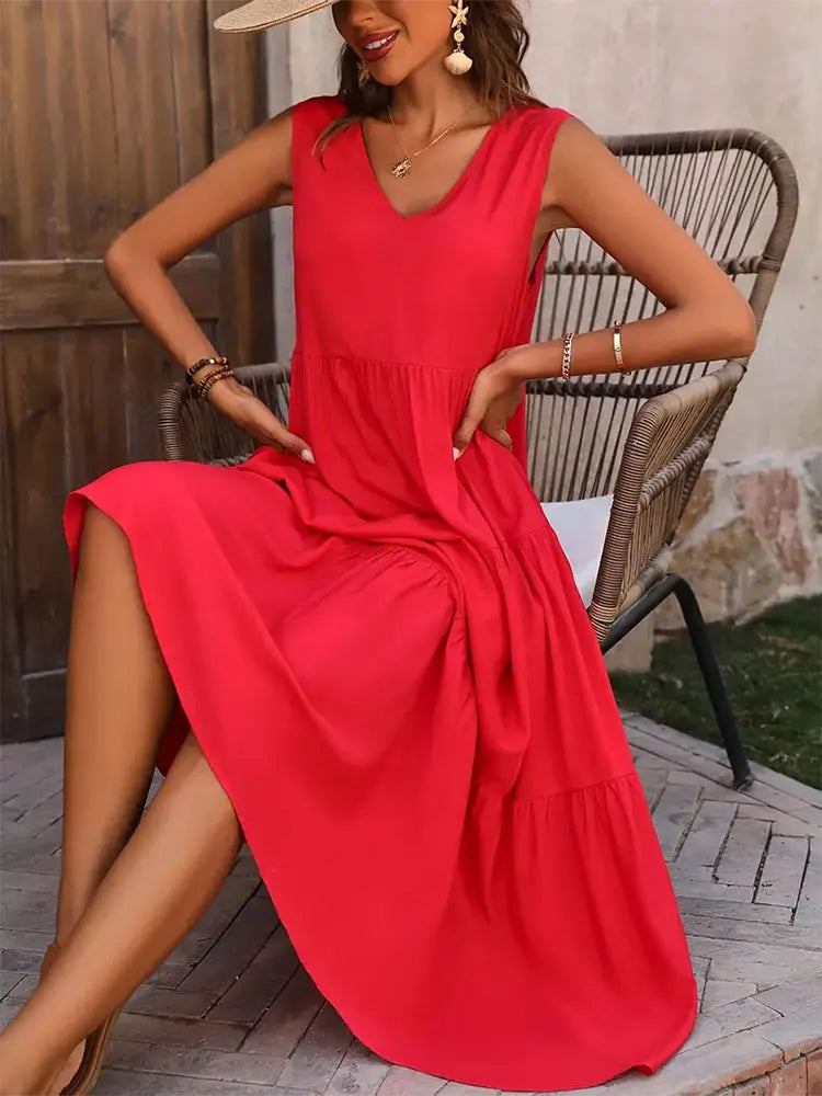 Beatrice – Chic V-Neck Maxi Dress